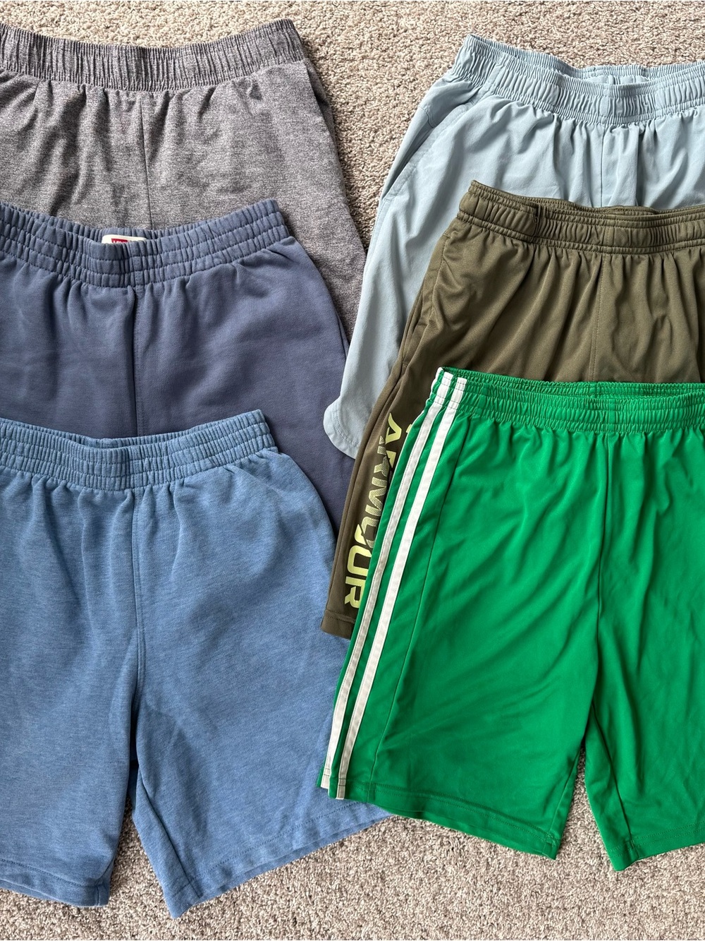 Bundle of Boys Athletic Shorts- Levi, under armor, adidas, all in motion